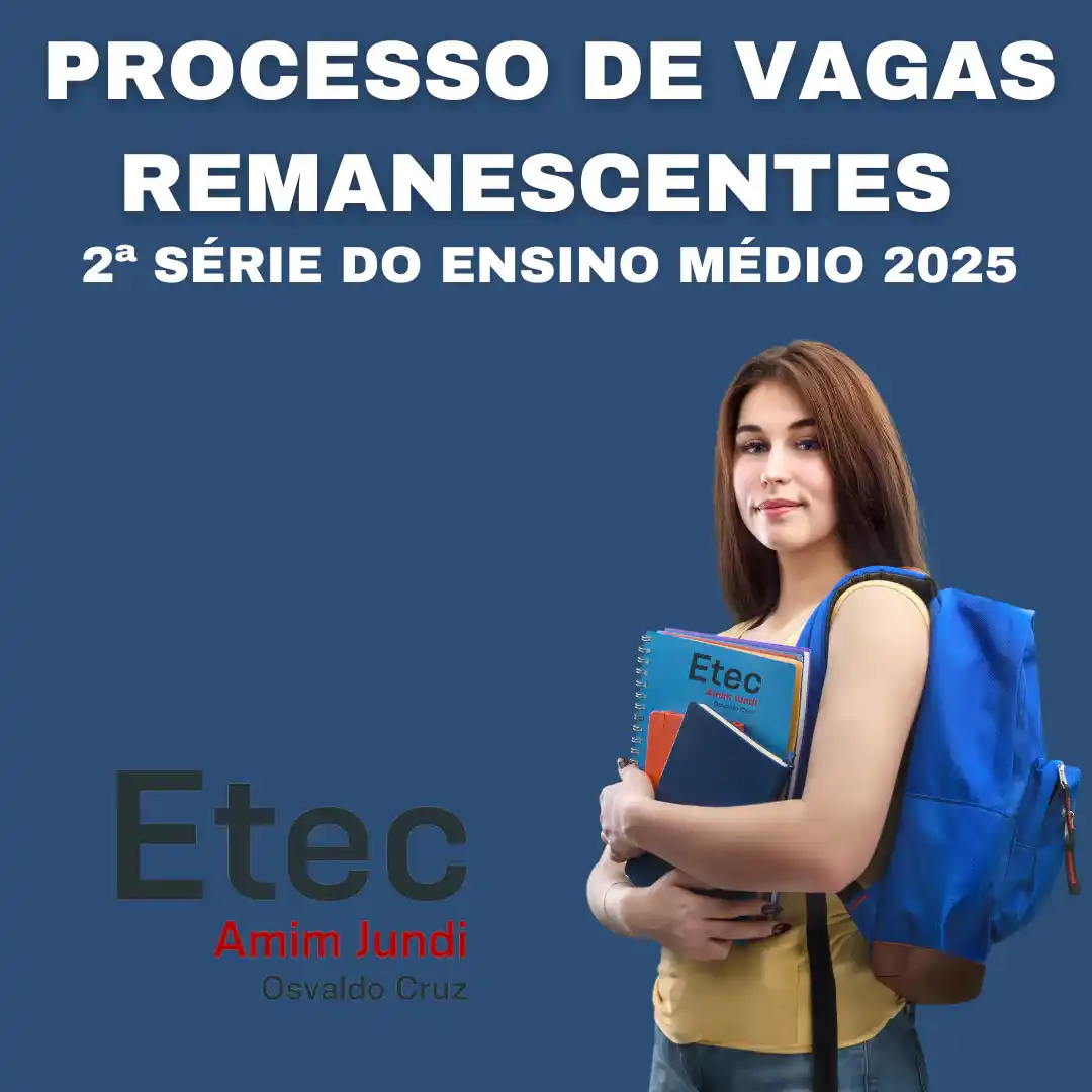 Capa da notícia Processo de Vagas Remanescentes para a 2ª Série do Ensino Médio 2025